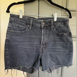 Black denim shorts